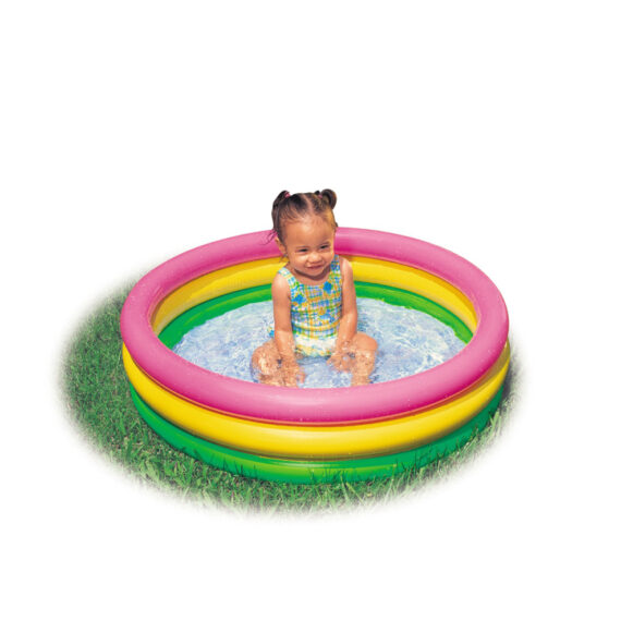 INTEX Bazén nafukovacie dno dúhový 86×25 cm 3 komory