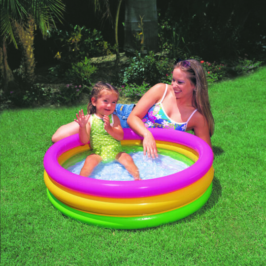 INTEX Bazén nafukovacie dno dúhový 86×25 cm 3 komory