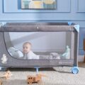 KINDERKRAFT Postieľka cestovná Joy Blue