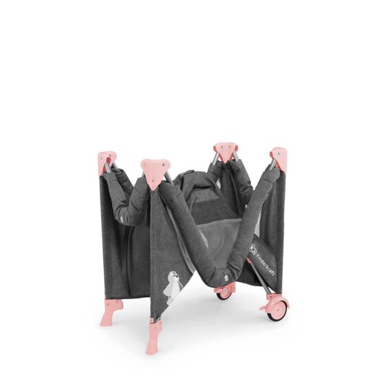 KINDERKRAFT Postieľka cestovná Joy s doplnkami Pink