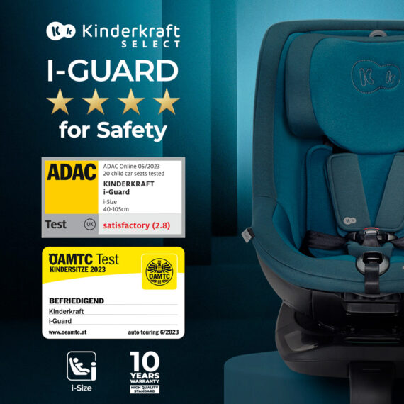 KINDERKRAFT SELECT Autosedačka I-GUARD PRO i-Size 61-105 cm Harbor Blue, Premium