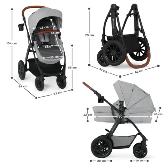 KINDERKRAFT SELECT Kočík kombinovaný Xmoov 3v1 Black, Premium