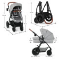 KINDERKRAFT SELECT Kočík kombinovaný Xmoov 3v1 Light Grey, Premium