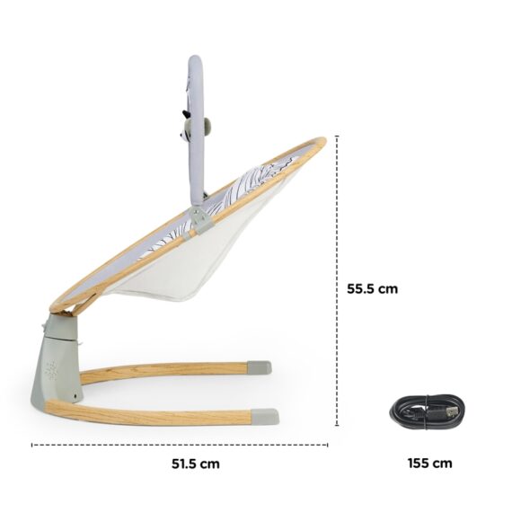KINDERKRAFT SELECT Lehátko pohupujúce s melódiou 2v1 Lumi drevené, do 9 kg, Premium