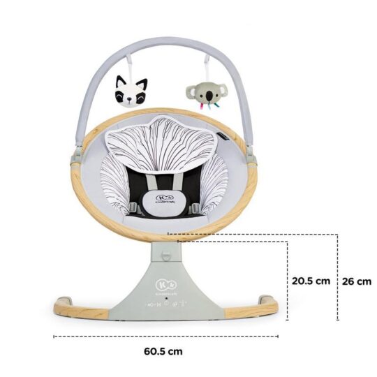 KINDERKRAFT SELECT Lehátko pohupujúce s melódiou 2v1 Lumi drevené, do 9 kg, Premium