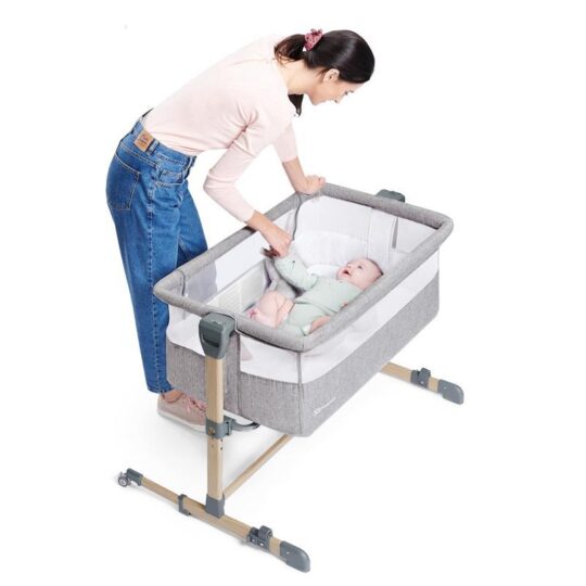 KINDERKRAFT SELECT Postieľka detská polohovateľná Neste Air Grey Wood, Premium