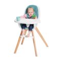 KINDERKRAFT SELECT Stolička jedálenská 2v1 Tixi Turquoise, Premium