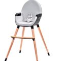 KINDERKRAFT Stolička jedálenská FINI Grey/Black