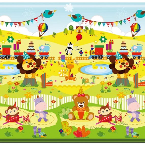 LALALU Podložka na hranie Premium Large, 200 x 140 Happy Birthday