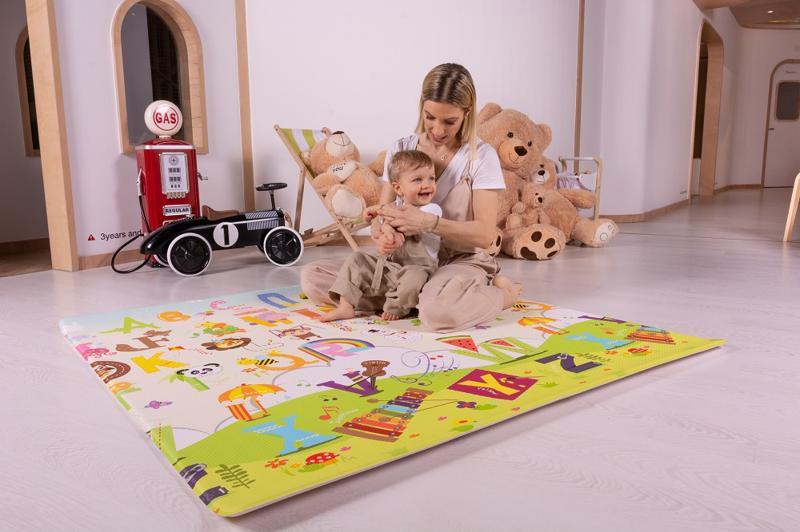 LALALU Podložka na hranie PREMIUM Small, 140 x 140 x 1,2 – Happy Birthday