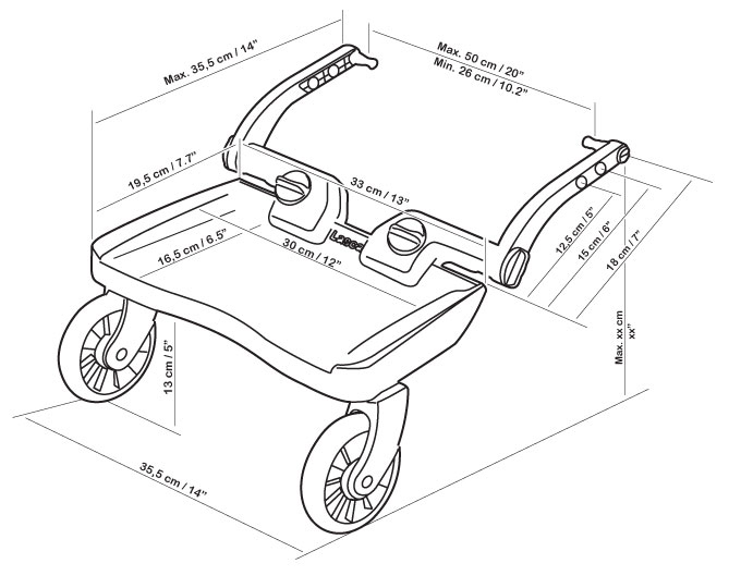 LASCAL Stupienok závesný Buggy Board Mini čierný