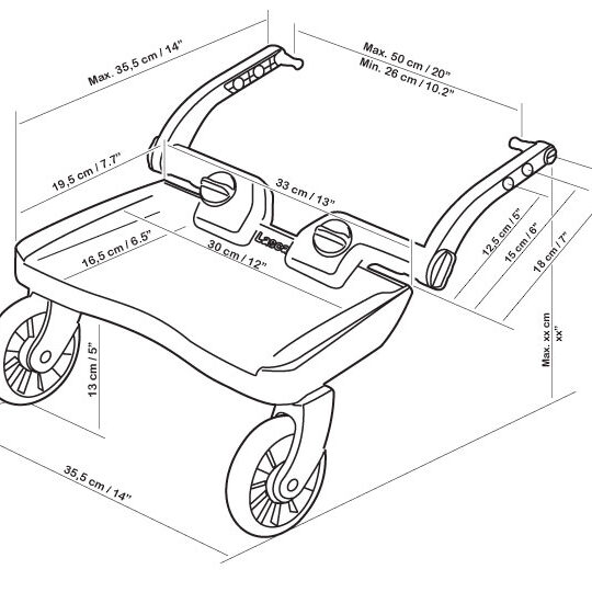 LASCAL Stupienok závesný Buggy Board Mini červený