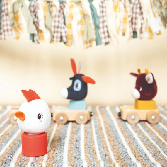 LILLIPUTIENS Súprava 3 drevených autíčok – Farma