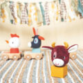 LILLIPUTIENS Súprava 3 drevených autíčok – Farma