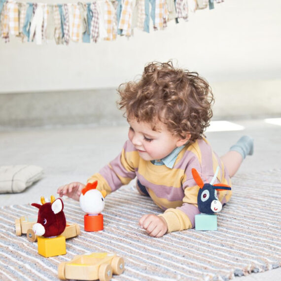 LILLIPUTIENS Súprava 3 drevených autíčok – Farma
