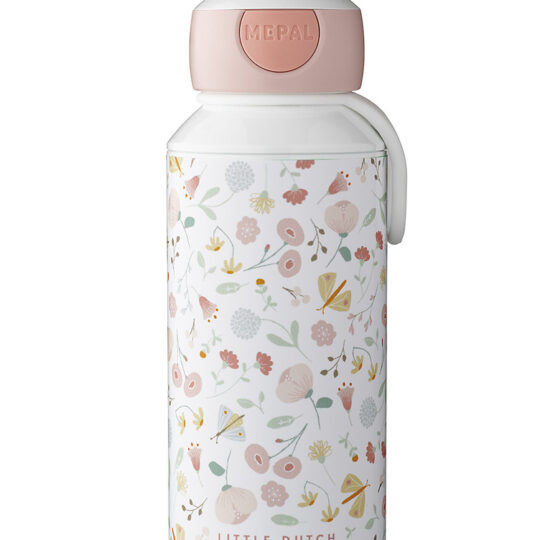 LITTLE DUTCH Fľaša na pitie 400 ml Kvety a motýle