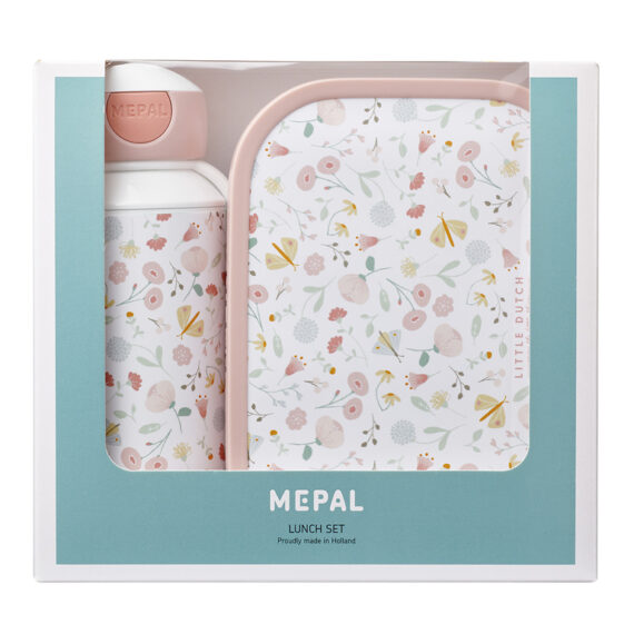 LITTLE DUTCH Desiatový set (fľaša 400ml+box) Kvety a motýle