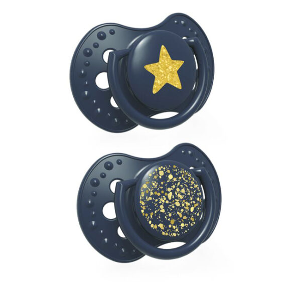 LOVI Cumlík silikónový dynamický Stardust 18m+ 2 ks modrý