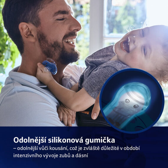 LOVI Cumlík silikónový dynamický Stardust 18m+ 2 ks modrý