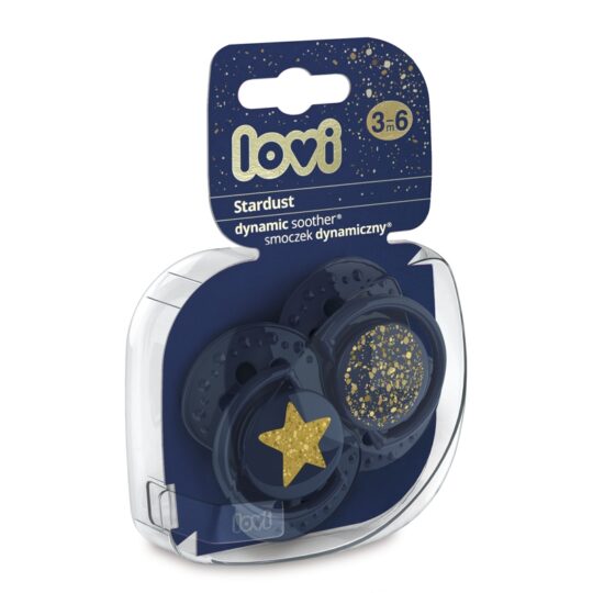 LOVI Cumlík silikónový dynamický Stardust 3-6m modrý 2 ks