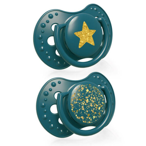 LOVI Cumlík silikónový dynamický Stardust 6-18m 2 ks zelený