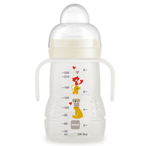 MAM Hrnček Trainer+, 220 ml 4m+, biely