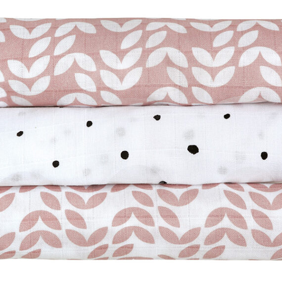 MOTHERHOOD Plienky mušelínové 3 ks Pink Classics 70×80 cm