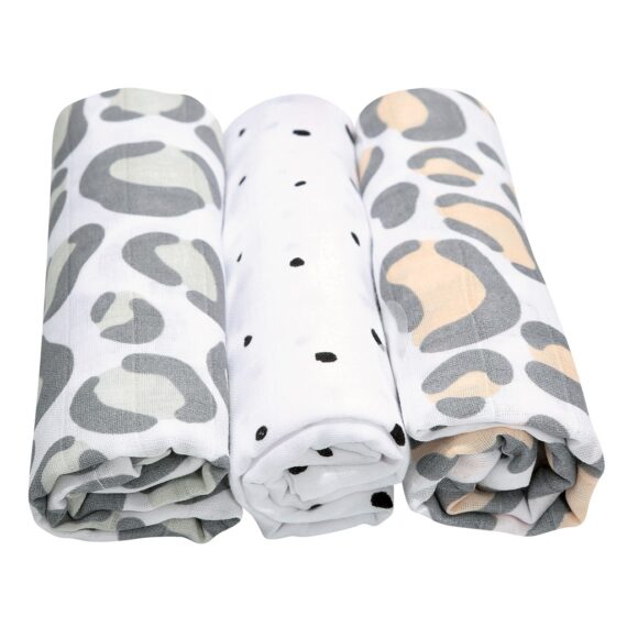 MOTHERHOOD Plienky mušelínové 3ks Salmon Ocelot 70×80 cm