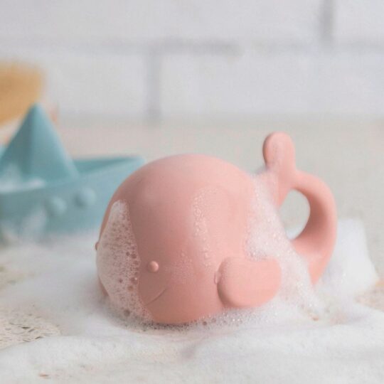 NATTOU Hračka do vody veľryba Pink 11 cm