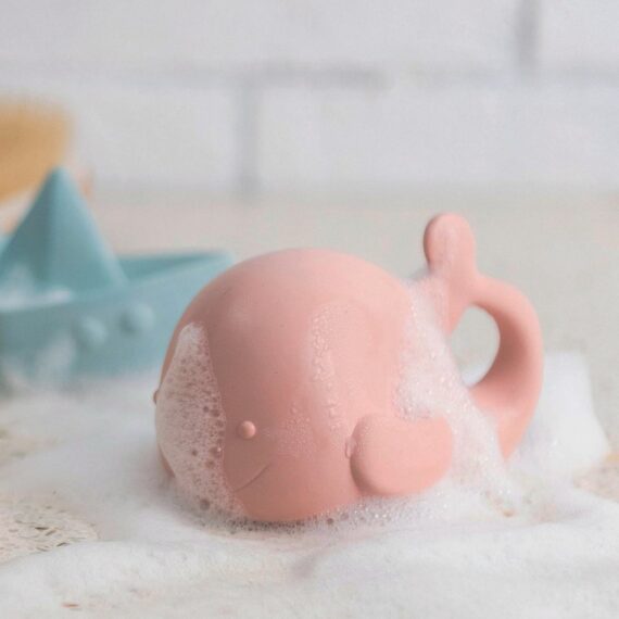 NATTOU Hračka do vody veľryba Pink 11 cm