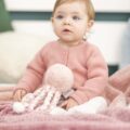 NATTOU Prvá hrajúca hračka pre bábätka chobotnička PIU PIU Lapidou old pink/light pink 0m+