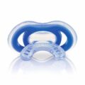 NUBY Hryzačka silikónová v tvare cumlíka – modrá 0 m+