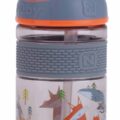 NUBY Fľaša športová 2v1 s tvrdou sklopiteľnou slamkou, 360 ml, oranžová, 3+