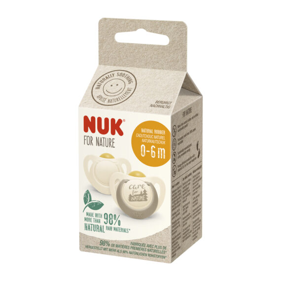 NUK Cumlík Nature latex 2ks 0-6m – béžová