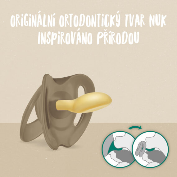 NUK Cumlík Nature latex 2ks 0-6m – béžová
