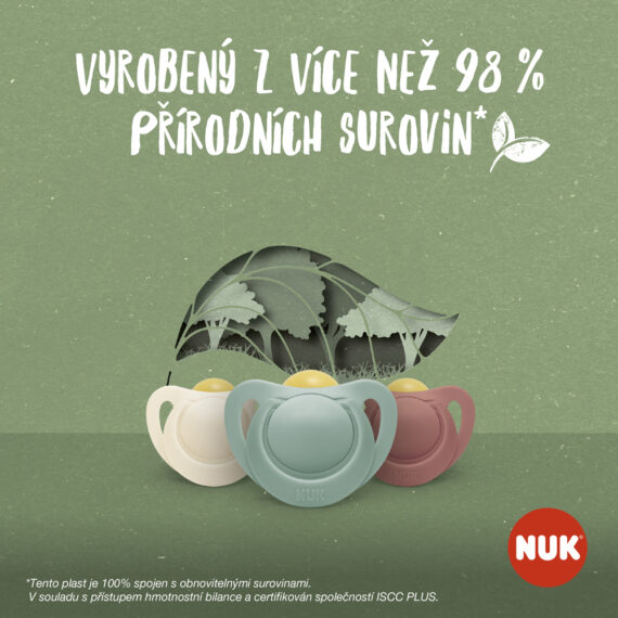 NUK Cumlík Nature latex 2ks 0-6m – béžová