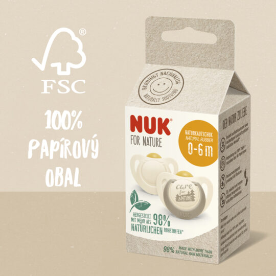NUK Cumlík Nature latex 2ks 0-6m – béžová