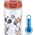NUK FC+ fľaša Mickey s kontrolou teploty, 300 ml – červená