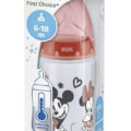 NUK FC+ fľaša Mickey s kontrolou teploty, 300 ml – červená