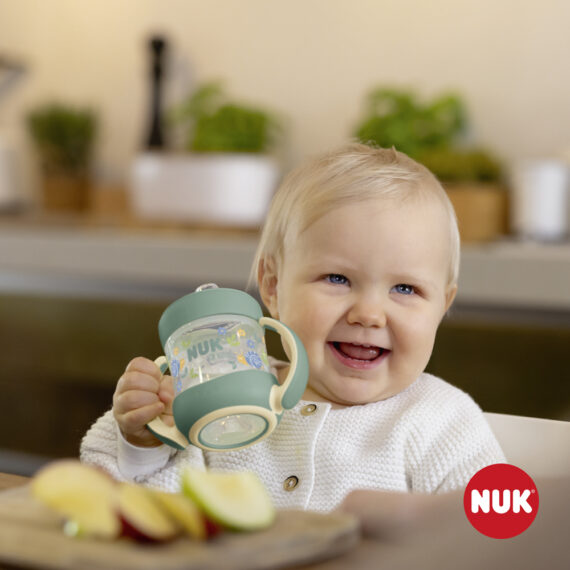 NUK Fľaša dojčenská For Nature na učenie s kontrolou teploty, hnedá 150 ml