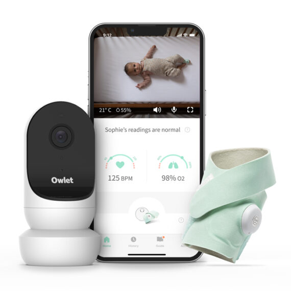 OWLET Ponožka inteligentná Owlet Smart Sock 3 a Kamera Owlet Cam 2 – svetlo zelená
