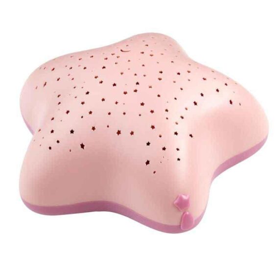 PABOBO Magický hviezdny projektor nočnej oblohy s melódiou na batérie – Star Pink