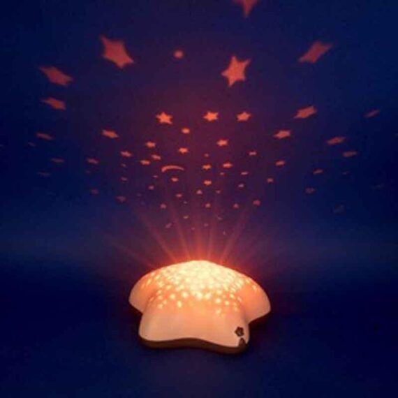 PABOBO Magický hviezdny projektor nočnej oblohy s melódiou na batérie – Star Pink