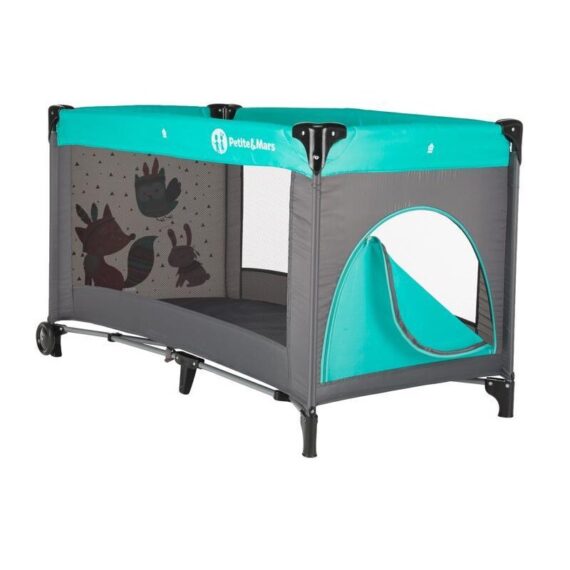 PETITE&MARS Kočík 2v1 Trails Anthracite Blue + PETITE&MARS Postieľka Koot – Fox Aqua ZADARMO
