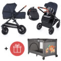 PETITE&MARS Kočík 2v1 Trails Anthracite Blue + PETITE&MARS Postieľka Koot – Lion Grey ZADARMO