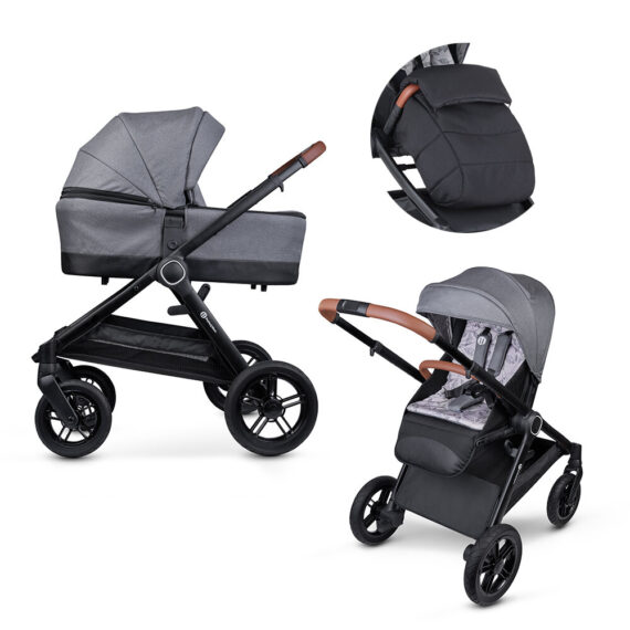 PETITE&MARS Kočík 2v1 Trails Ultimate Grey + PETITE&MARS Podložka na hranie Joy Max Walk ZADARMO