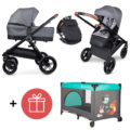 PETITE&MARS Kočík 2v1 Trails Ultimate Grey + PETITE&MARS Postieľka cest. Koot – Fox Aqua ZADARMO
