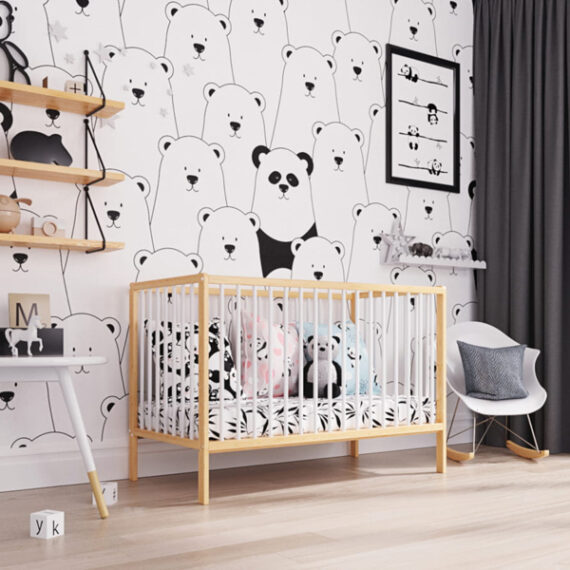 PETITE&MARS Postieľka drevená Moony Pine White