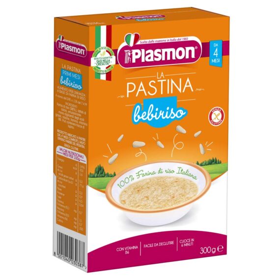 PLASMON Moje prvé cestoviny bezlepkové ryžové Bebiriso slzičky 300 g, 4m+