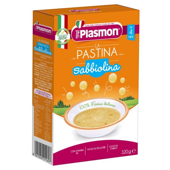 PLASMON Moje prvé cestoviny pšeničné Sabbiolina tarhoňa 320 g, 4m+